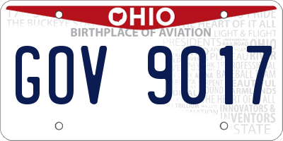 OH license plate GOV9017