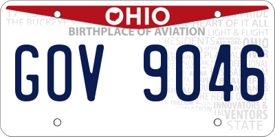 OH license plate GOV9046