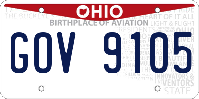 OH license plate GOV9105