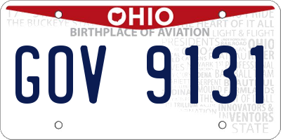 OH license plate GOV9131
