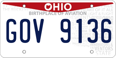 OH license plate GOV9136