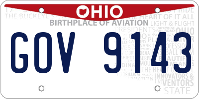 OH license plate GOV9143