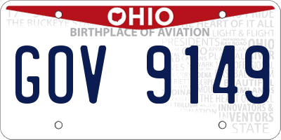 OH license plate GOV9149