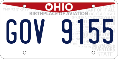 OH license plate GOV9155