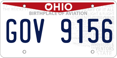 OH license plate GOV9156