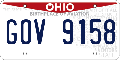 OH license plate GOV9158