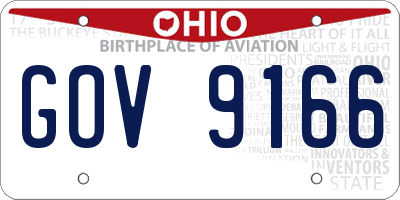 OH license plate GOV9166