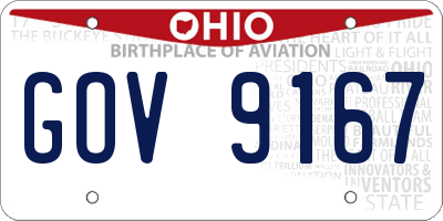 OH license plate GOV9167