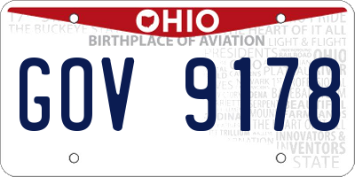 OH license plate GOV9178