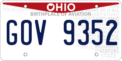 OH license plate GOV9352