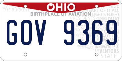 OH license plate GOV9369