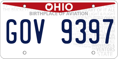 OH license plate GOV9397