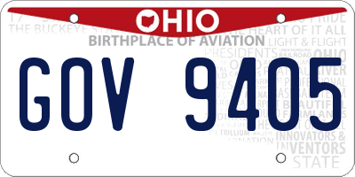 OH license plate GOV9405