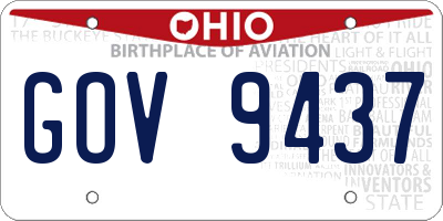 OH license plate GOV9437