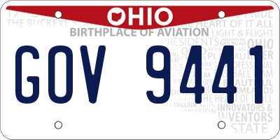 OH license plate GOV9441