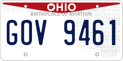 OH license plate GOV9461