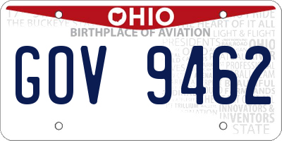 OH license plate GOV9462