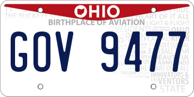 OH license plate GOV9477