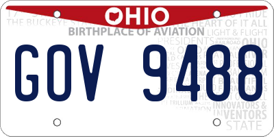OH license plate GOV9488