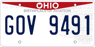 OH license plate GOV9491