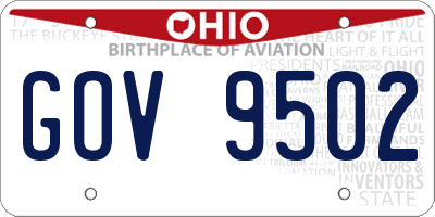OH license plate GOV9502
