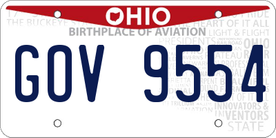 OH license plate GOV9554