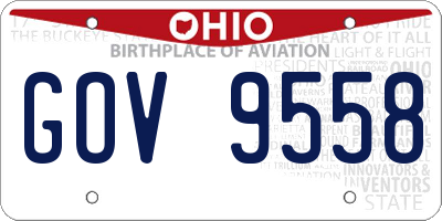 OH license plate GOV9558