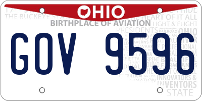 OH license plate GOV9596