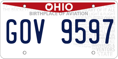 OH license plate GOV9597