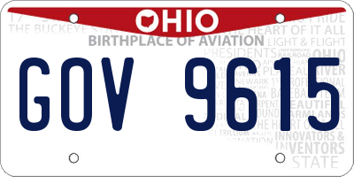 OH license plate GOV9615