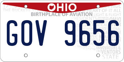 OH license plate GOV9656