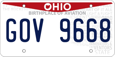 OH license plate GOV9668