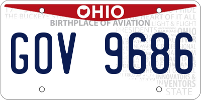 OH license plate GOV9686