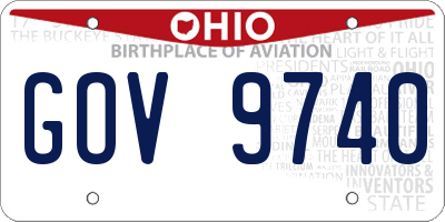 OH license plate GOV9740