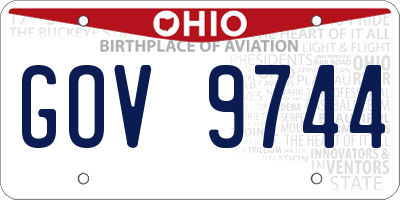 OH license plate GOV9744