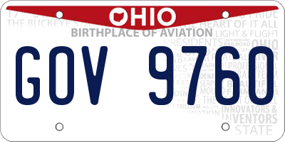 OH license plate GOV9760
