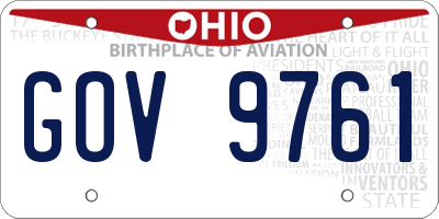 OH license plate GOV9761