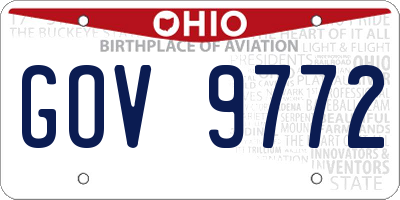 OH license plate GOV9772