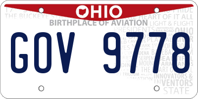 OH license plate GOV9778