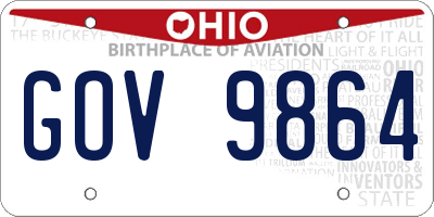 OH license plate GOV9864