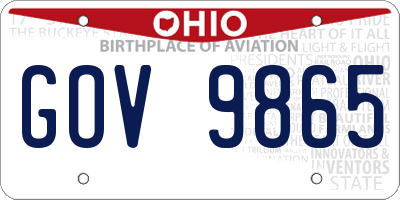 OH license plate GOV9865