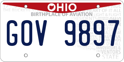 OH license plate GOV9897