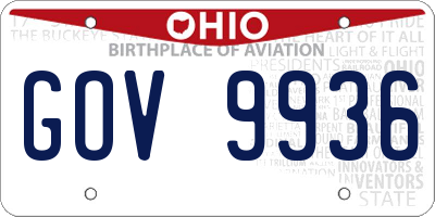 OH license plate GOV9936