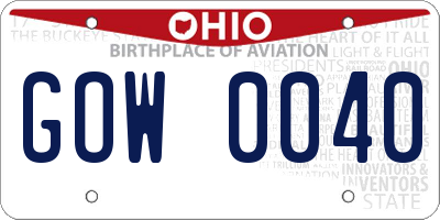 OH license plate GOW0040