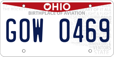 OH license plate GOW0469