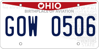 OH license plate GOW0506
