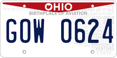 OH license plate GOW0624