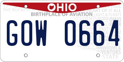 OH license plate GOW0664