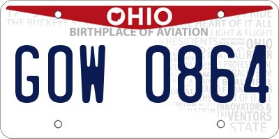 OH license plate GOW0864