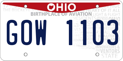 OH license plate GOW1103